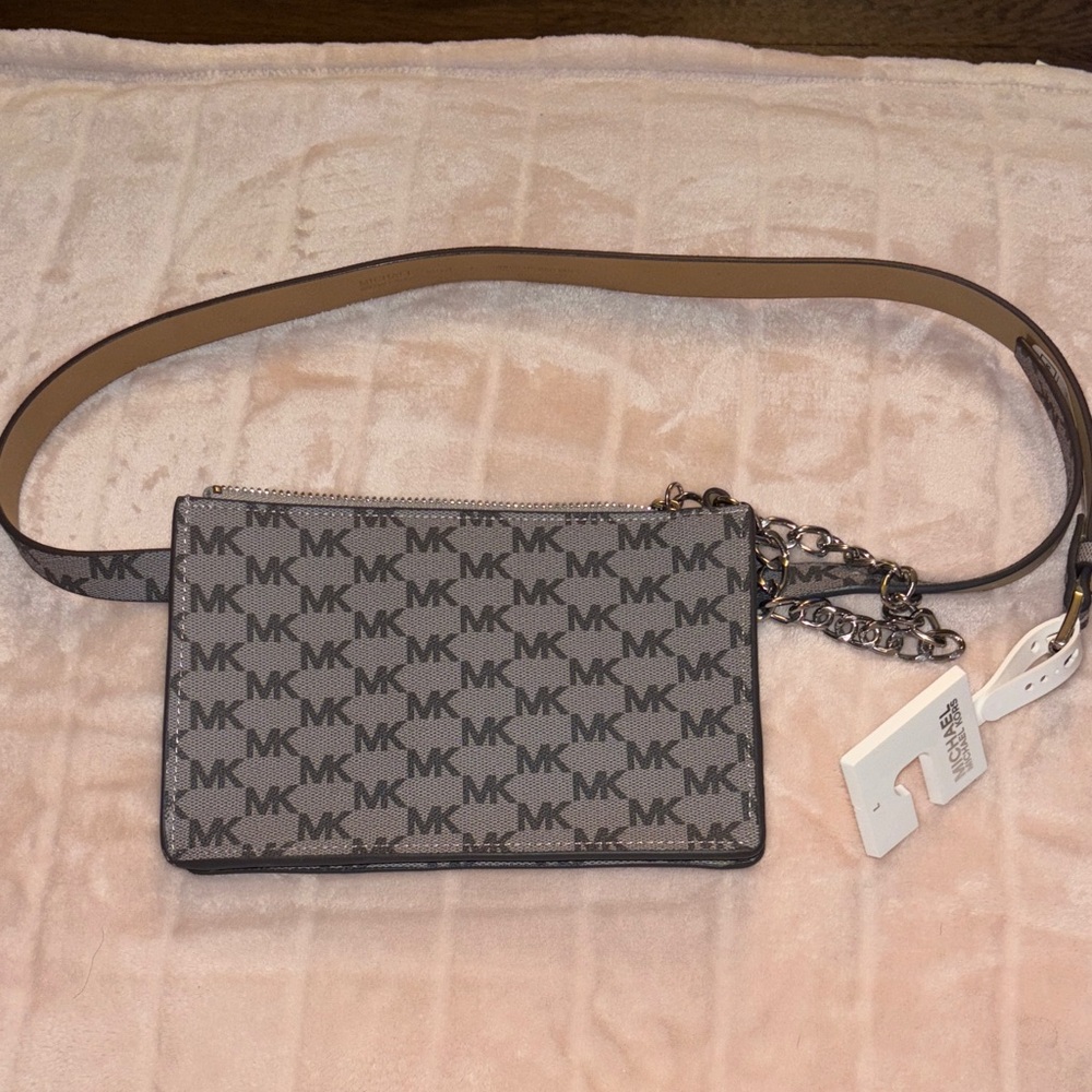 Michael Kors Black and Gray Monogram belt/fanny pack